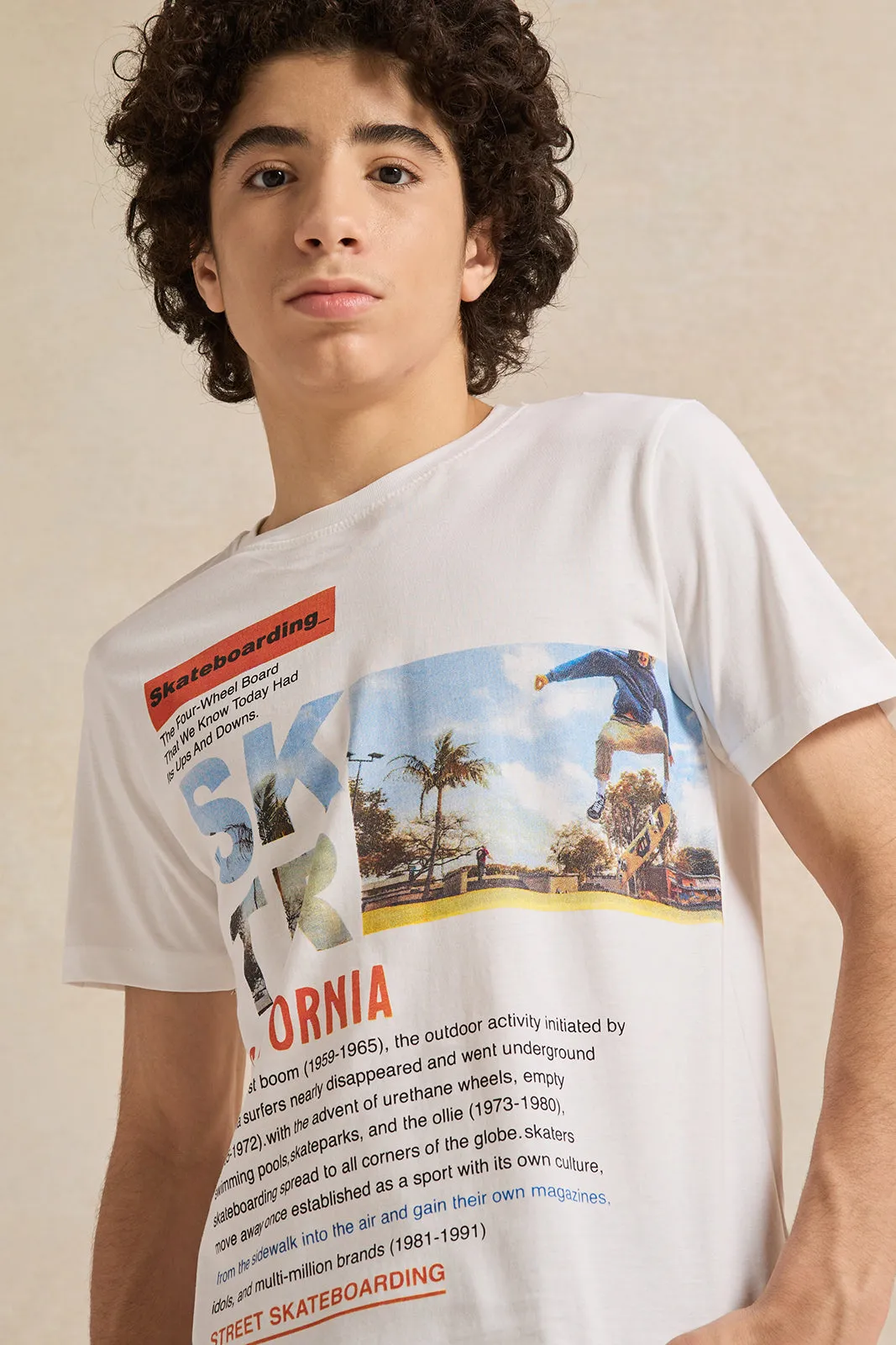 Senior Boys White Printed T-Shirt sold by Redtag product image thumbnail 4