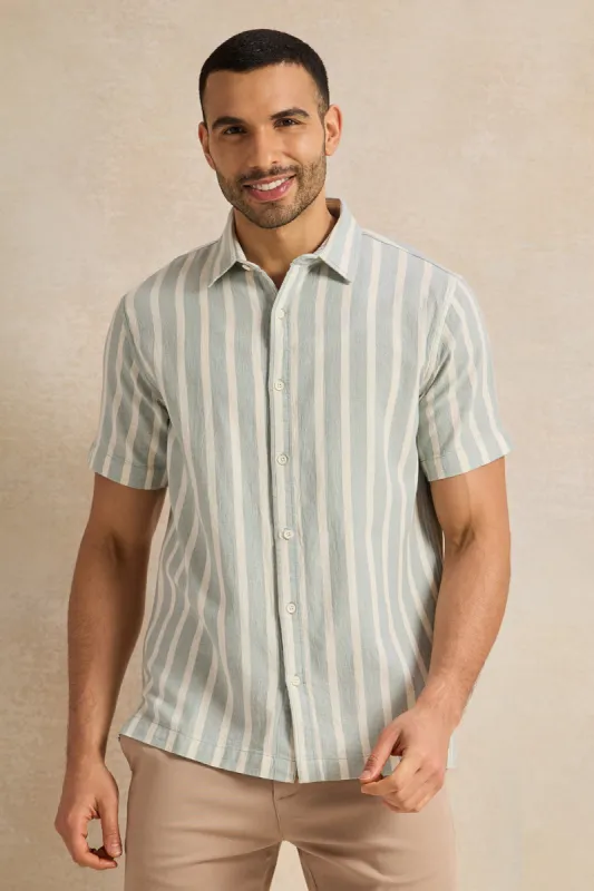 Men Blue Casual Shirt sold by Redtag