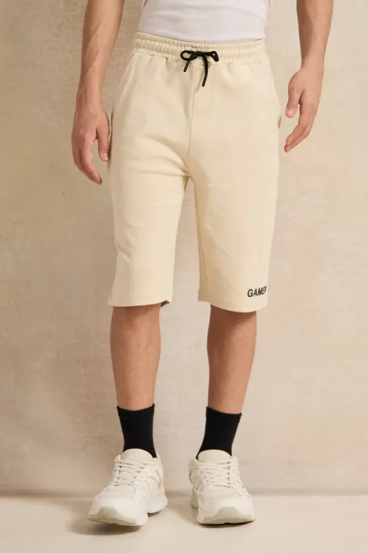 Senior Boys Beige Lounge Active Shorts sold by Redtag