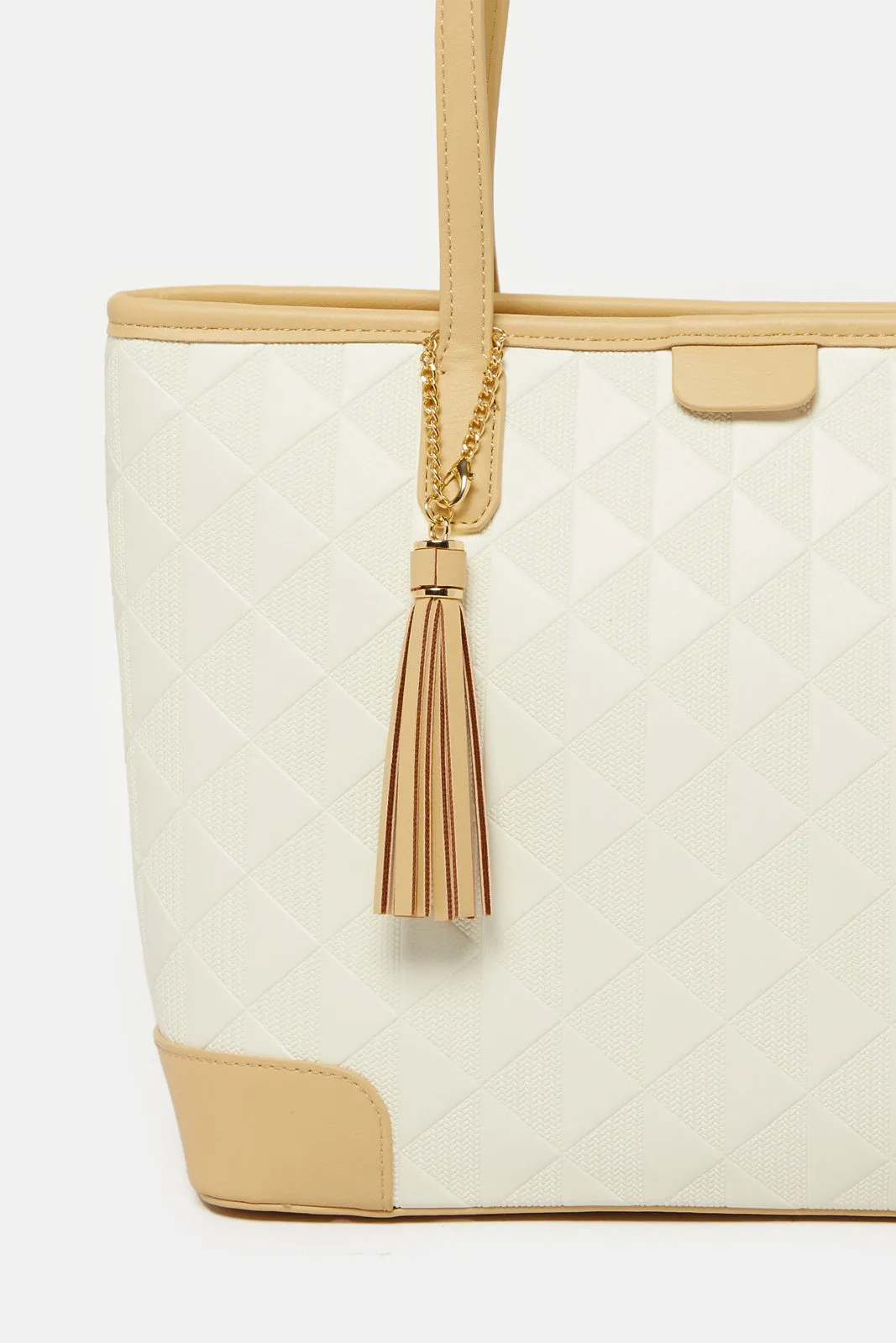 Women Beige Embellished Tote Bag sold by Redtag product image thumbnail 2