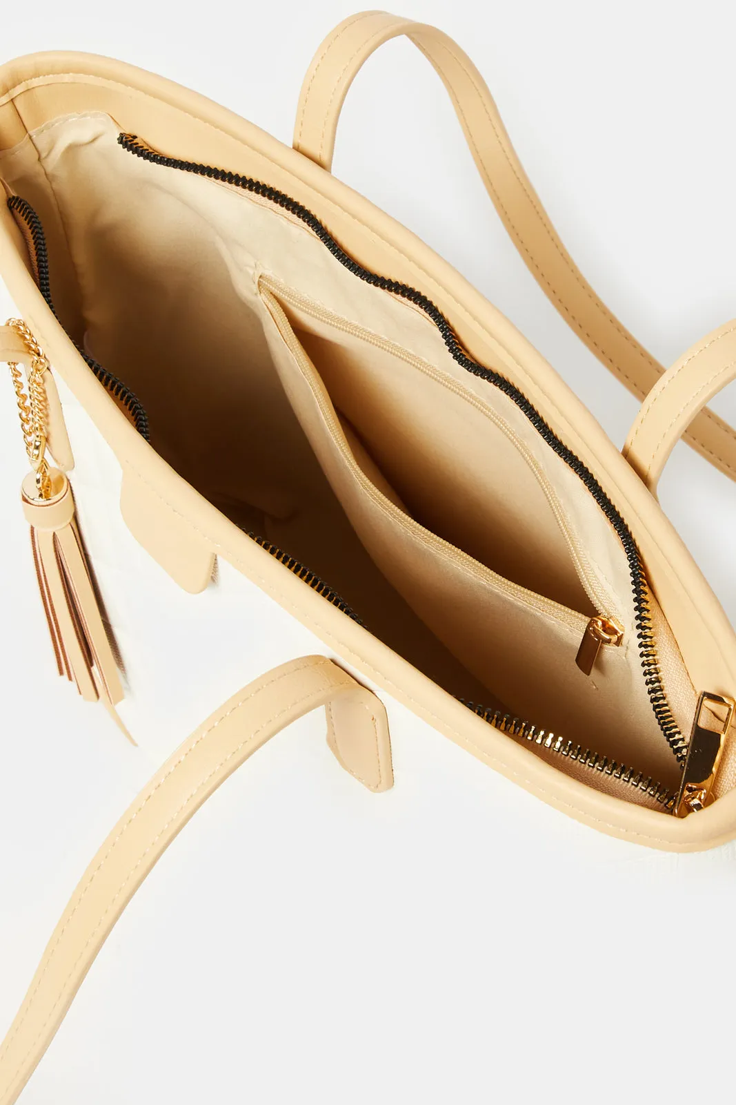 Women Beige Embellished Tote Bag sold by Redtag product image thumbnail 4