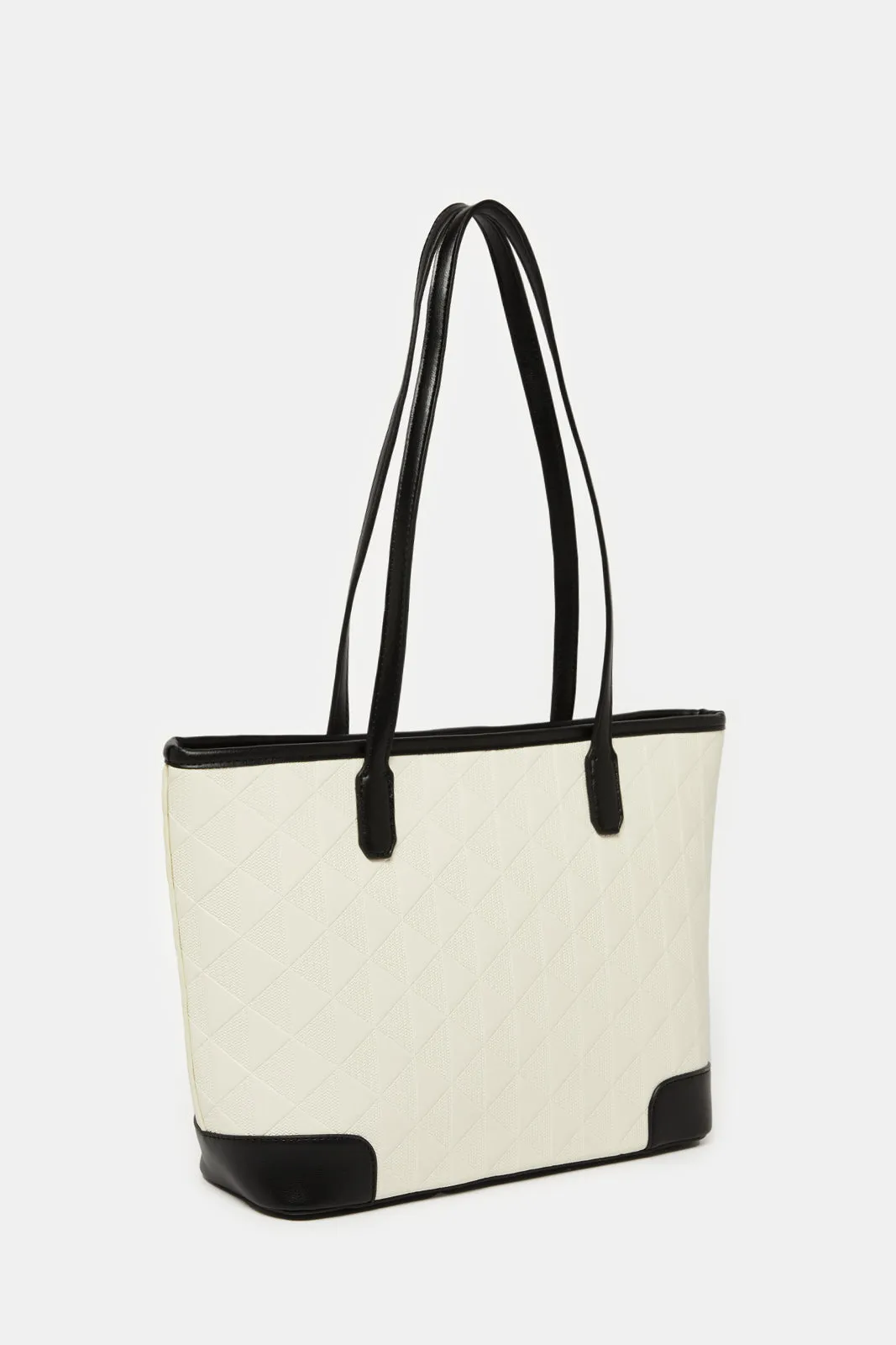 Women Beige And Black Tote Bag sold by Redtag product image thumbnail 3