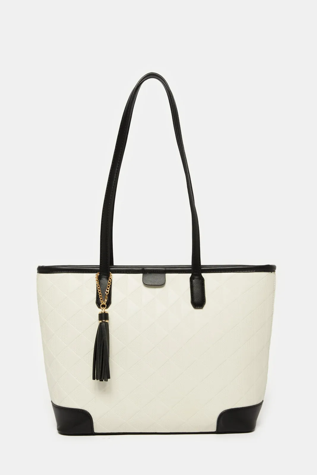 Women Beige And Black Tote Bag sold by Redtag