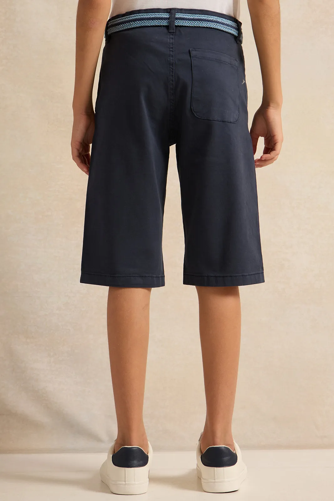 Senior Boys Navy Shorts With Belt sold by Redtag product image thumbnail 3