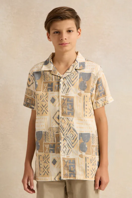 Senior Boys Beige Shirt sold by Redtag