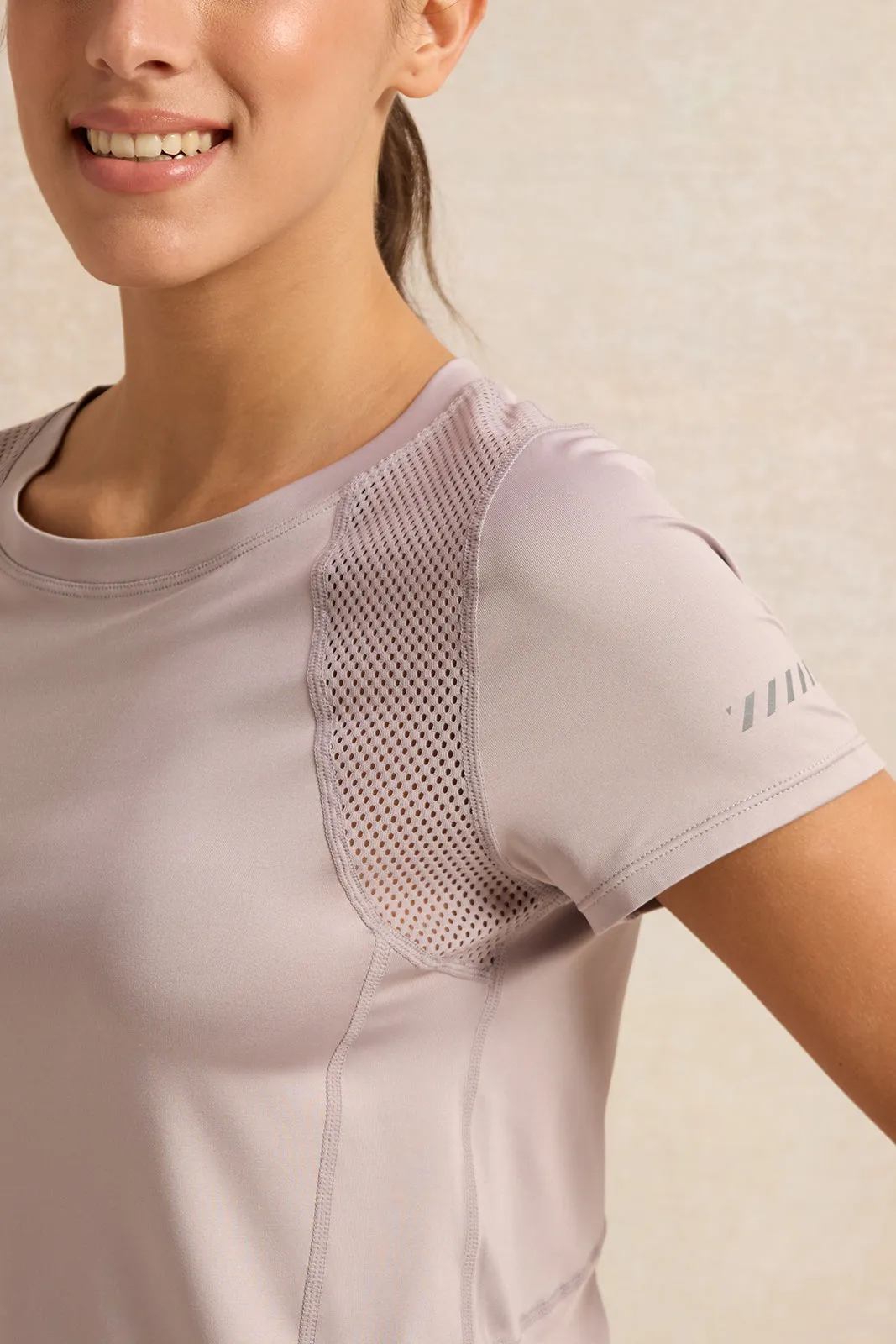 Women Mauve Active Mesh T-Shirt sold by Redtag product image thumbnail 4