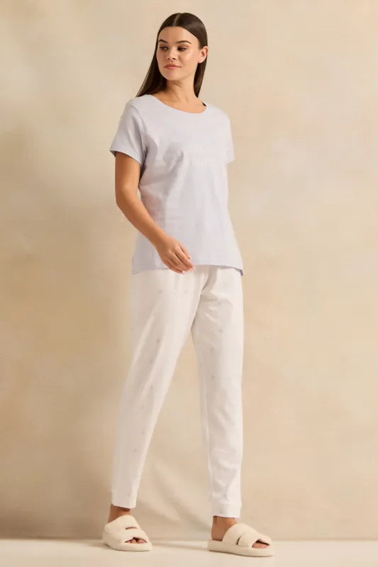 Women Grey Printed Pyjama Set (2 Piece) sold by Redtag