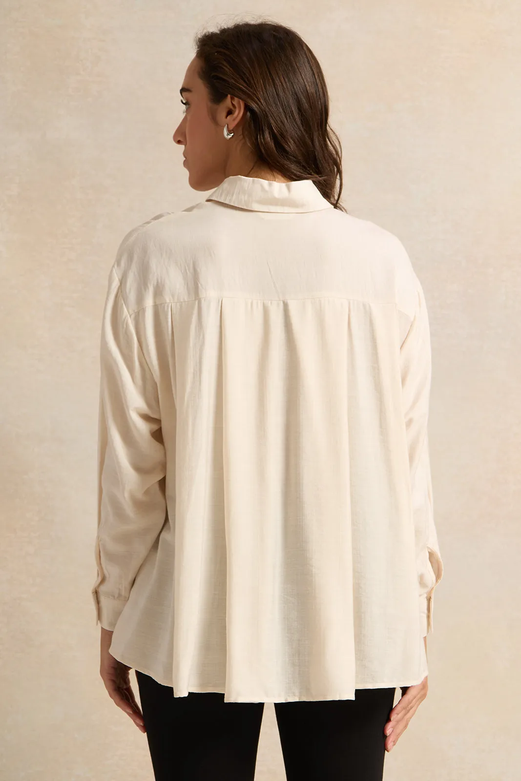 Women Cream Embellished Shirt sold by Redtag product image thumbnail 3