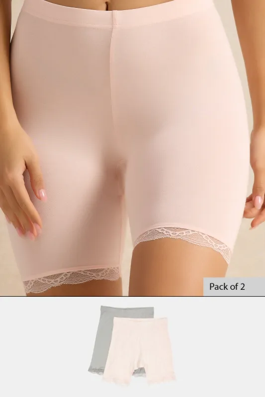 Women Pink And Grey Comfort Short Set (2 Piece) sold by Redtag