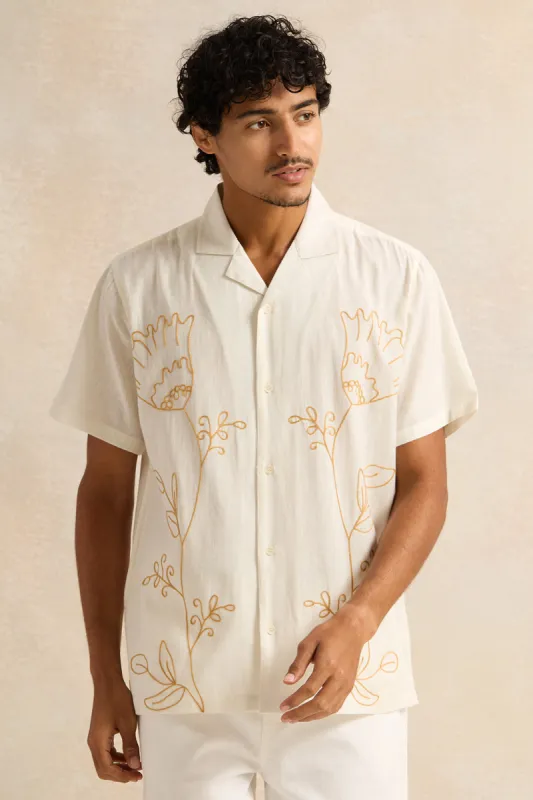 Men White Printed Casual Shirt sold by Redtag