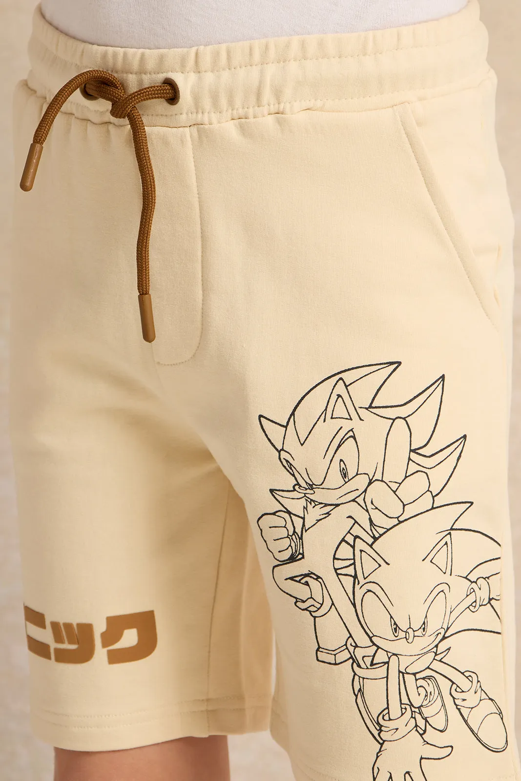 Boys Beige Sonic Print Shorts sold by Redtag product image thumbnail 4