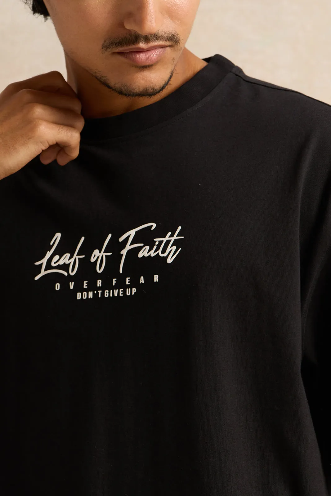 Men Black Print T-Shirt sold by Redtag product image thumbnail 4