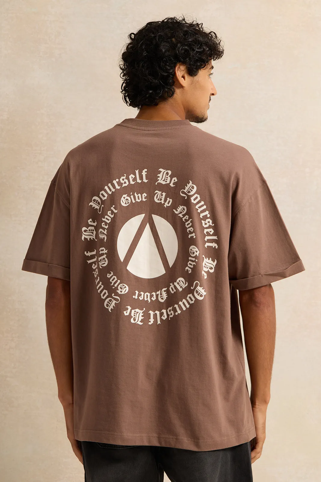 Men Brown Print T-Shirt sold by Redtag product image thumbnail 3