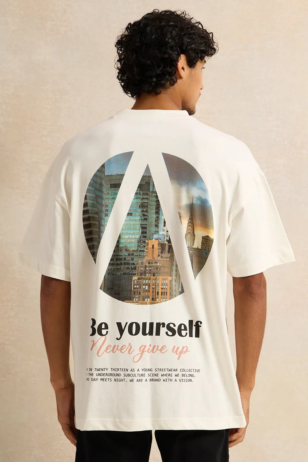 Men White Print T-Shirt sold by Redtag product image thumbnail 3