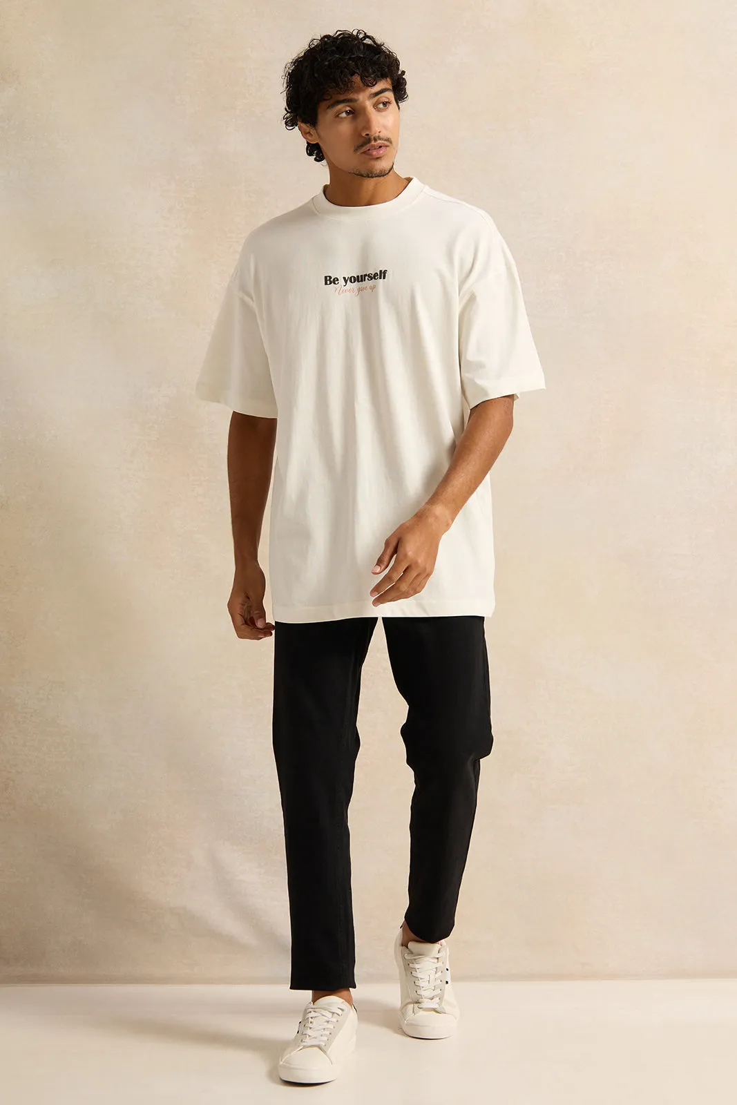 Men White Print T-Shirt sold by Redtag product image thumbnail 2