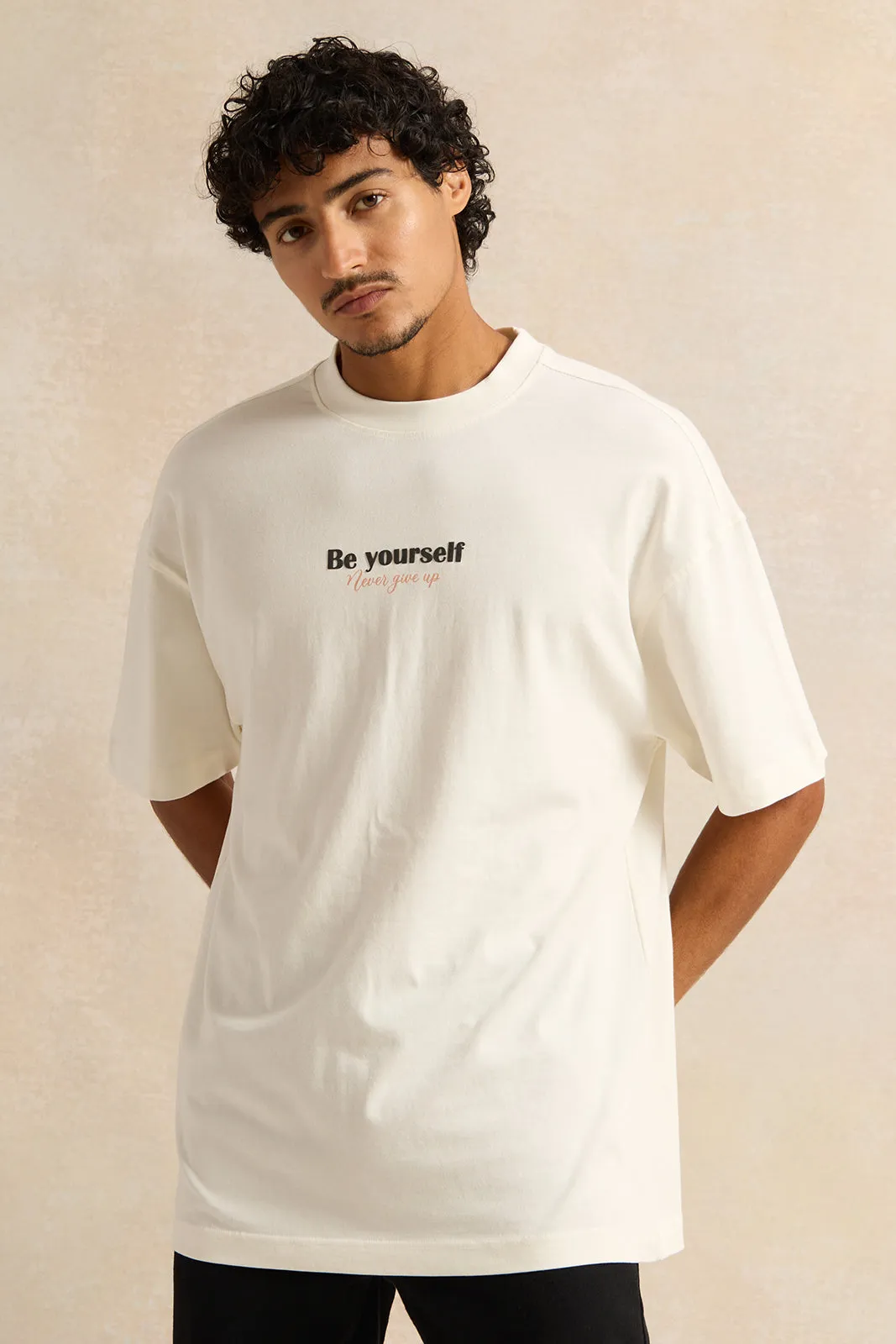 Men White Print T-Shirt sold by Redtag