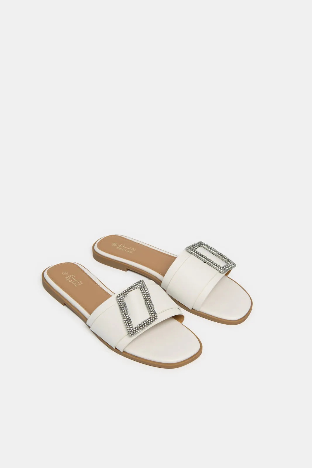 Women White Buckle Trim Mule sold by Redtag product image thumbnail 2