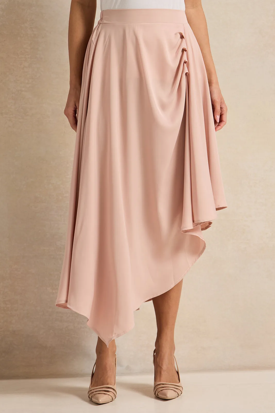 Women Pink Satin Co-Ord Skirt sold by Redtag