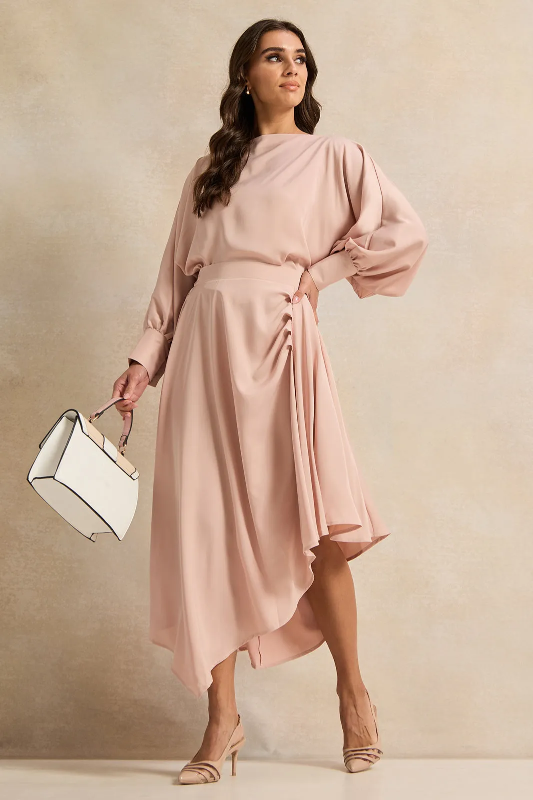 Women Pink Satin Co-Ord Skirt sold by Redtag product image thumbnail 2