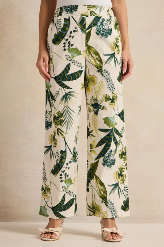 Women Beige Printed Trousers sold by Redtag