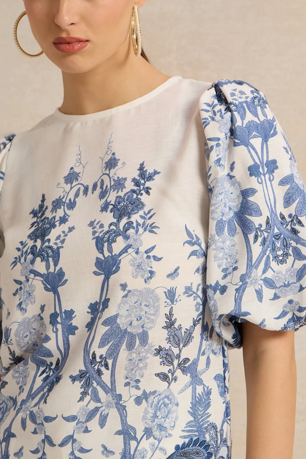 Women Blue Printed Blouse sold by Redtag product image thumbnail 4