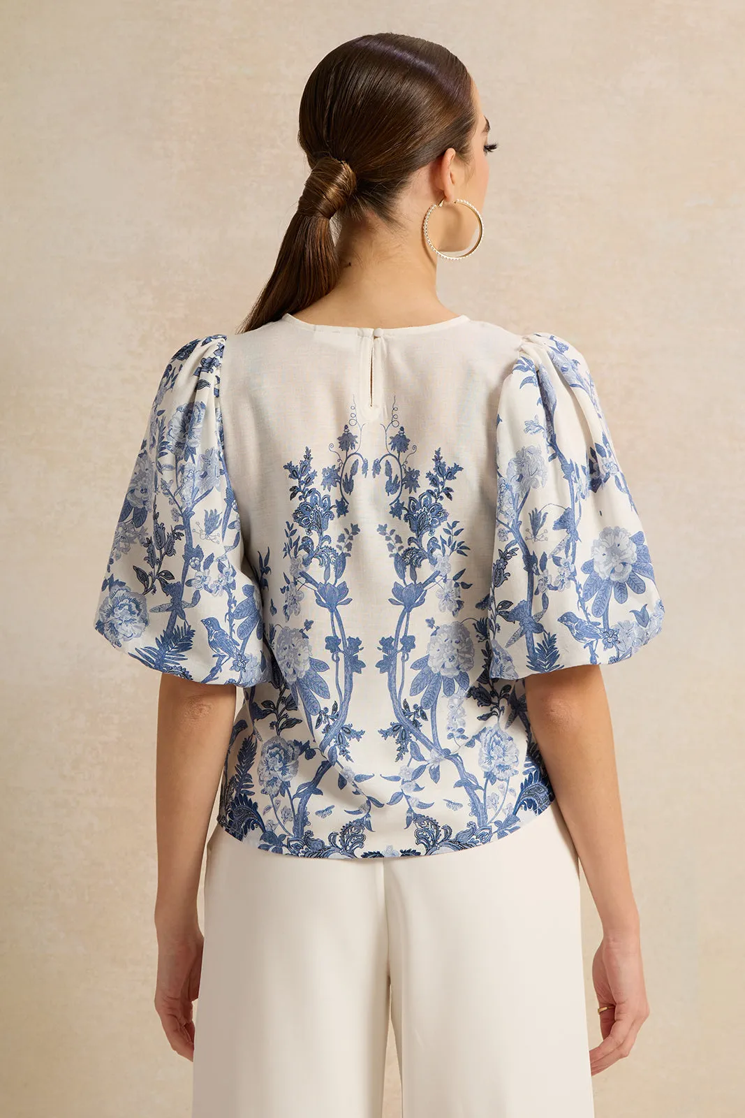 Women Blue Printed Blouse sold by Redtag product image thumbnail 3
