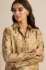 Women Olive Printed Collared Blouse sold by Redtag