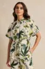 Women Beige Printed Belted Waist Shirt sold by Redtag