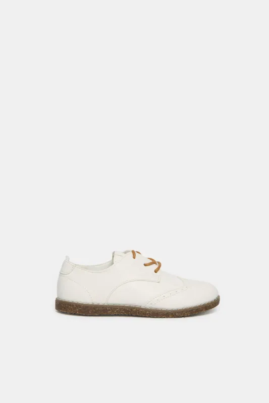 Boys White Lace Up Brogues sold by Redtag