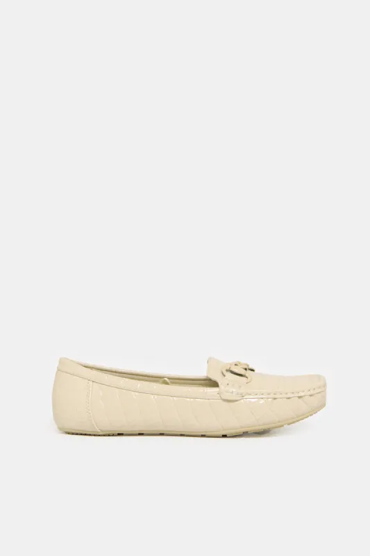 Women White Embellished Moccasins sold by Redtag