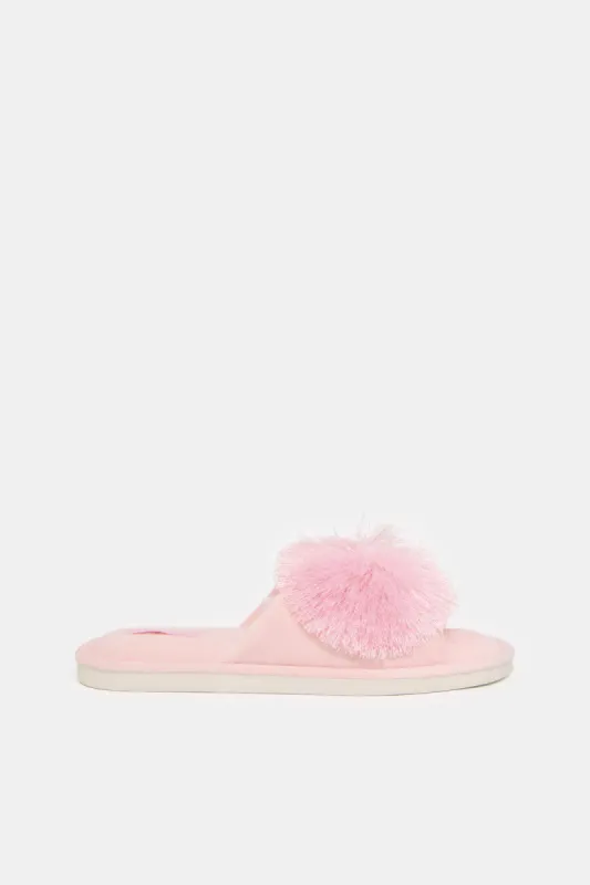 Women Pink Pompom Slipper sold by Redtag