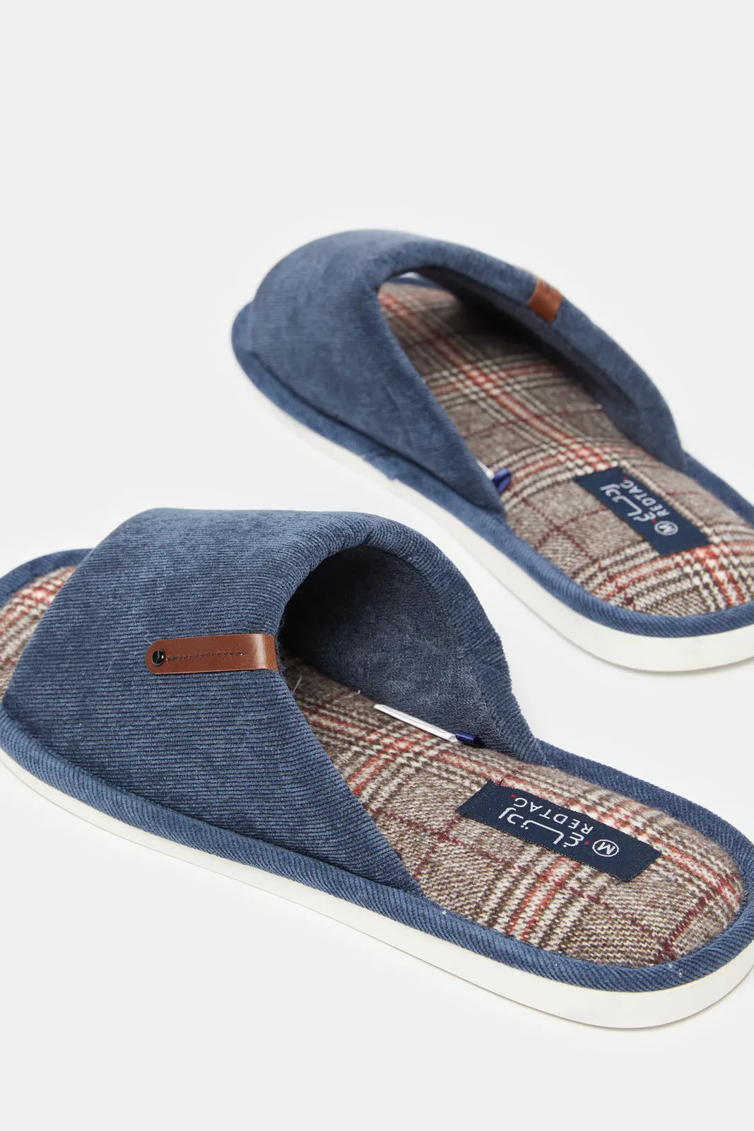 Men Navy Checkered Slipper sold by Redtag product image thumbnail 4