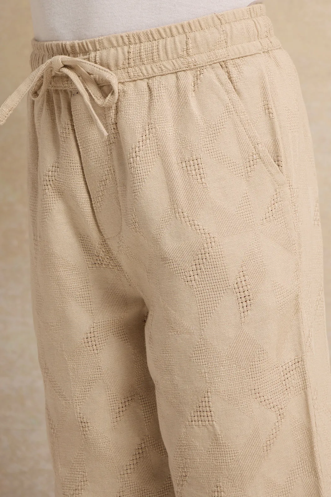Boys Beige Jacquard Shorts sold by Redtag product image thumbnail 4