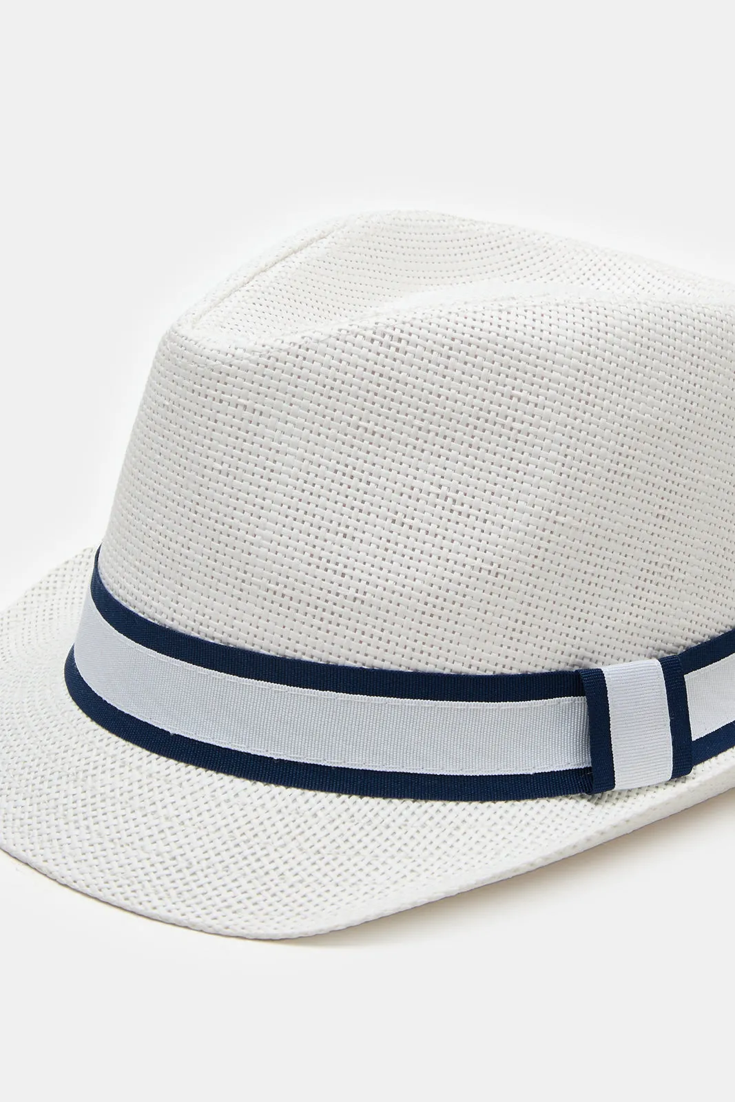 Boys White Fedora Hats With Band sold by Redtag product image thumbnail 2