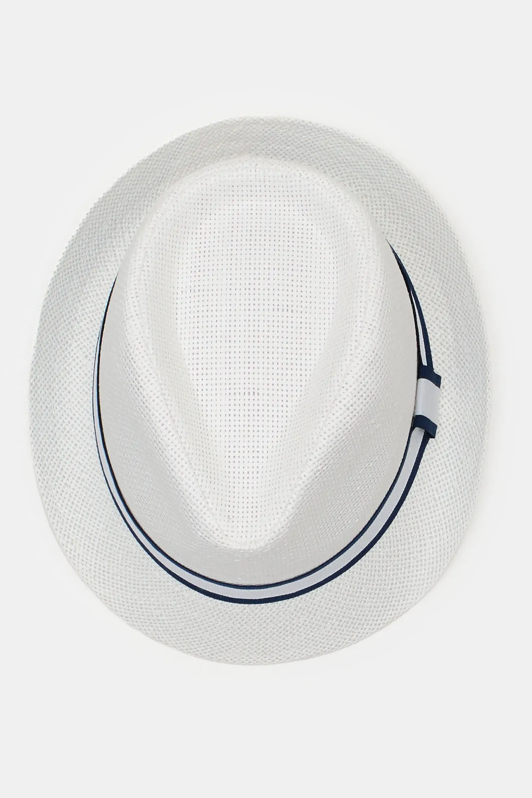 Boys White Fedora Hats With Band sold by Redtag product image thumbnail 3