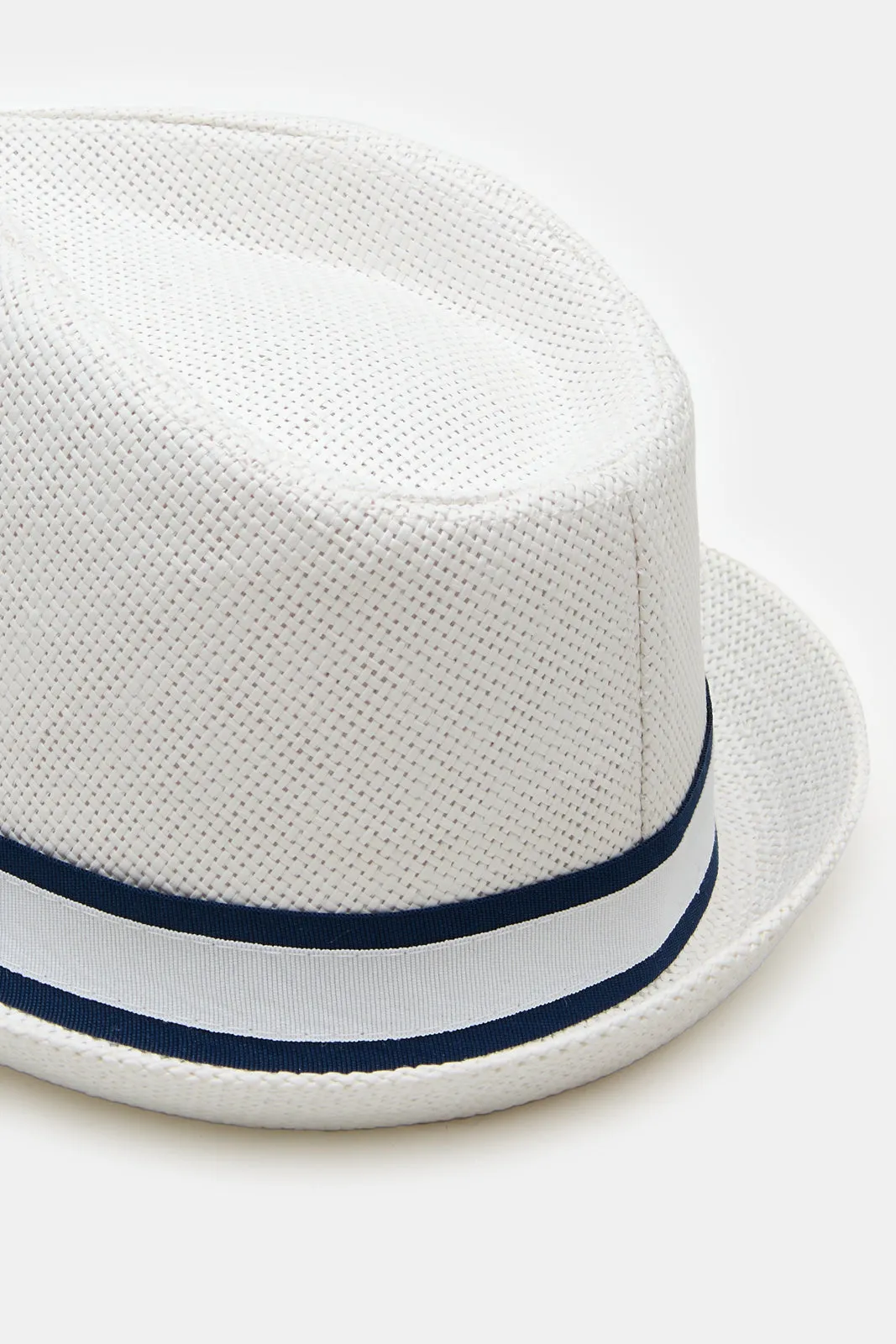 Boys White Fedora Hats With Band sold by Redtag product image thumbnail 4