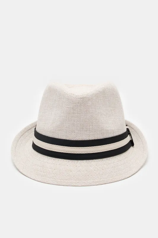 Men Grey Fedora Hats With Band sold by Redtag