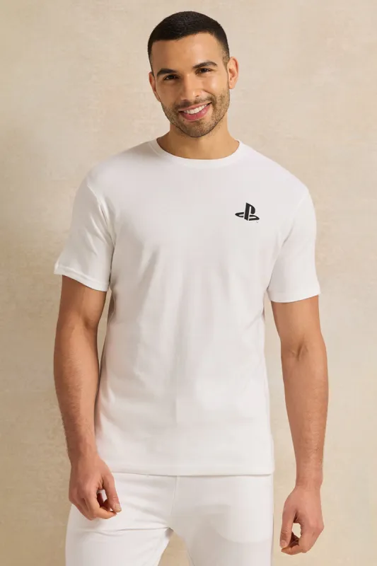 Men White Printed T-Shirt sold by Redtag