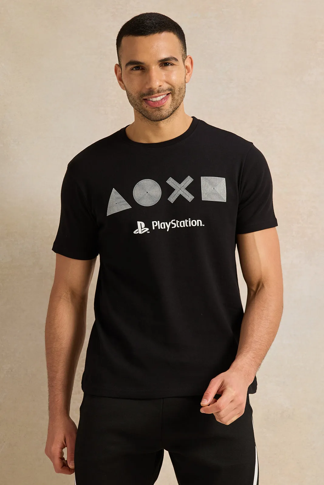 Men Black Printed T-Shirt sold by Redtag