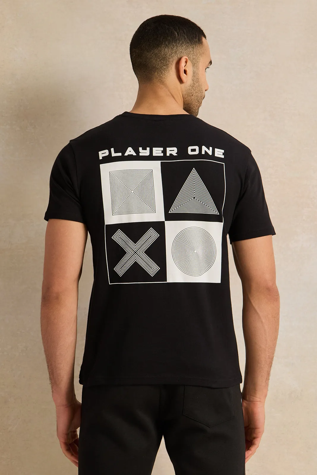 Men Black Printed T-Shirt sold by Redtag product image thumbnail 3