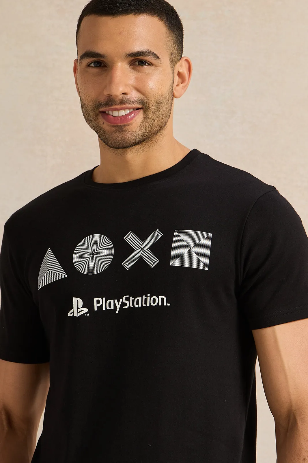 Men Black Printed T-Shirt sold by Redtag product image thumbnail 4