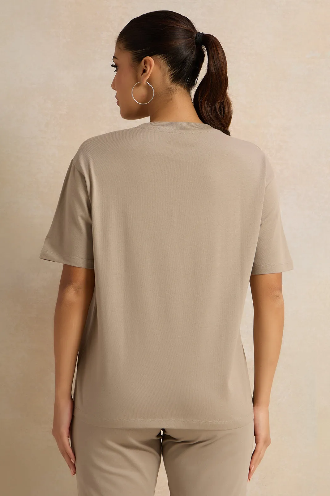 Women Grey Printed Oversize T-Shirt sold by Redtag product image thumbnail 3