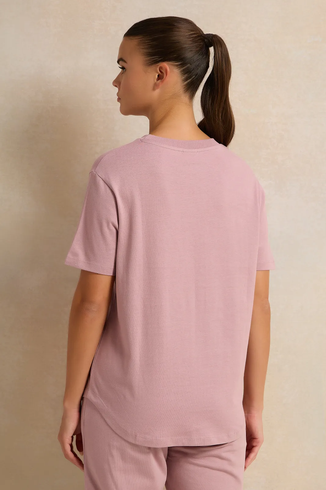 Women Pink Printed Active T-Shirt sold by Redtag product image thumbnail 3