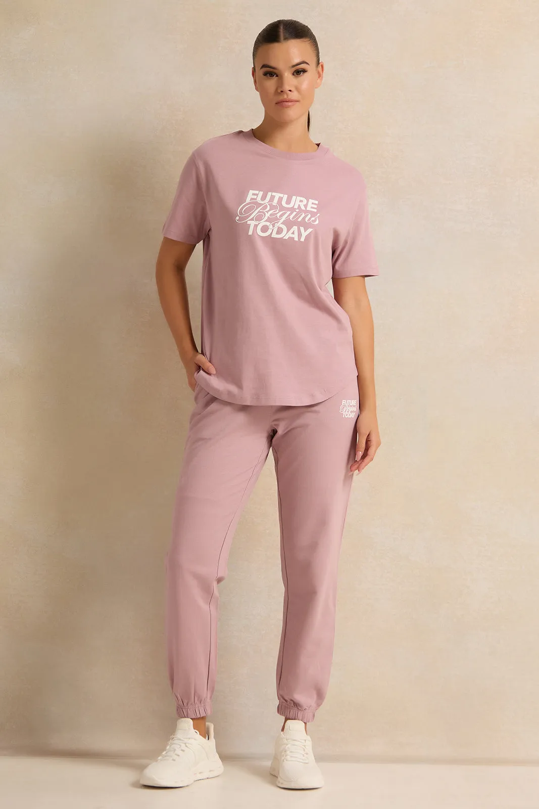 Women Pink Printed Active T-Shirt sold by Redtag product image thumbnail 2