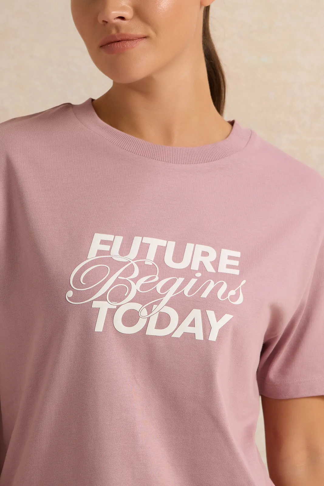 Women Pink Printed Active T-Shirt sold by Redtag product image thumbnail 4