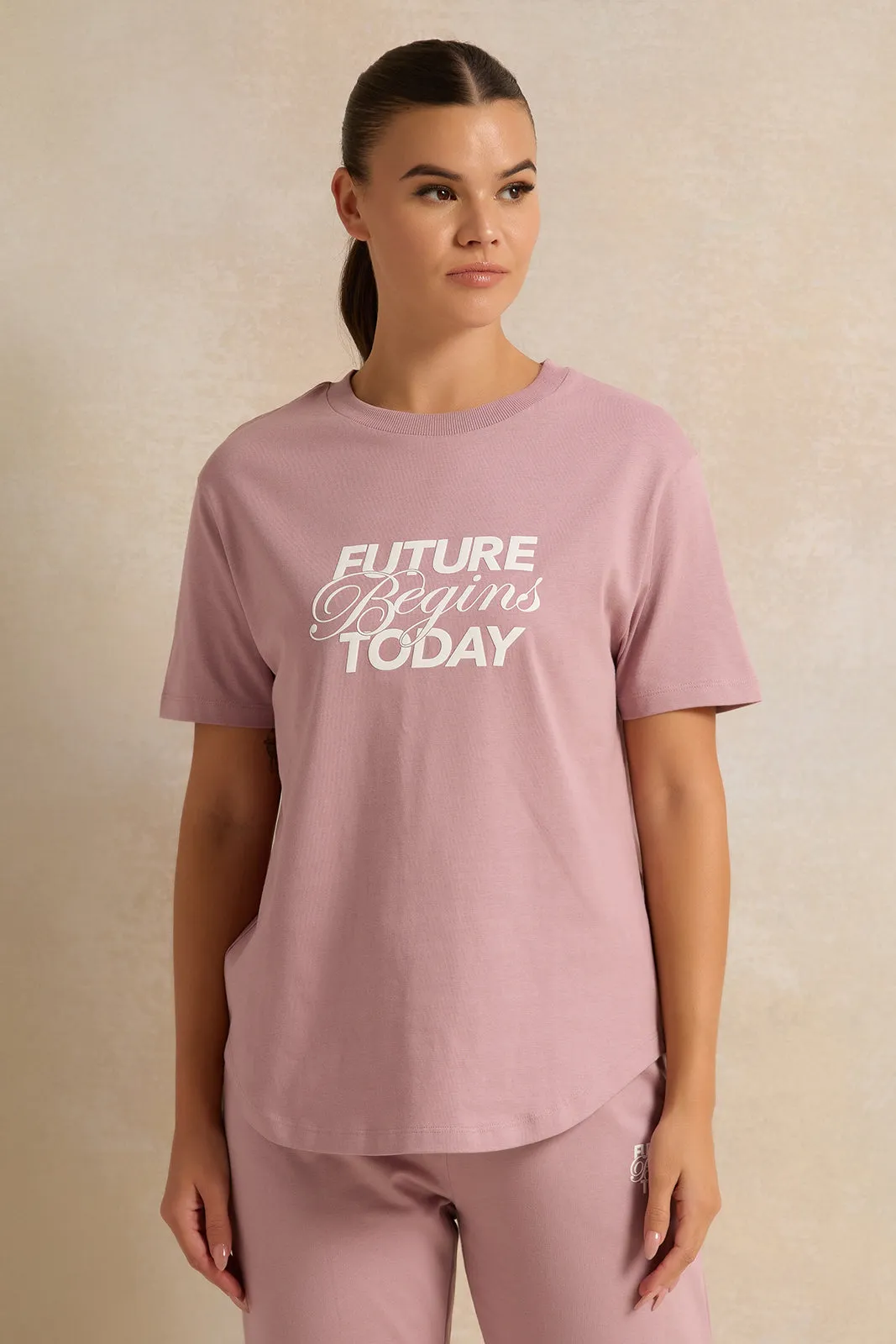 Women Pink Printed Active T-Shirt sold by Redtag