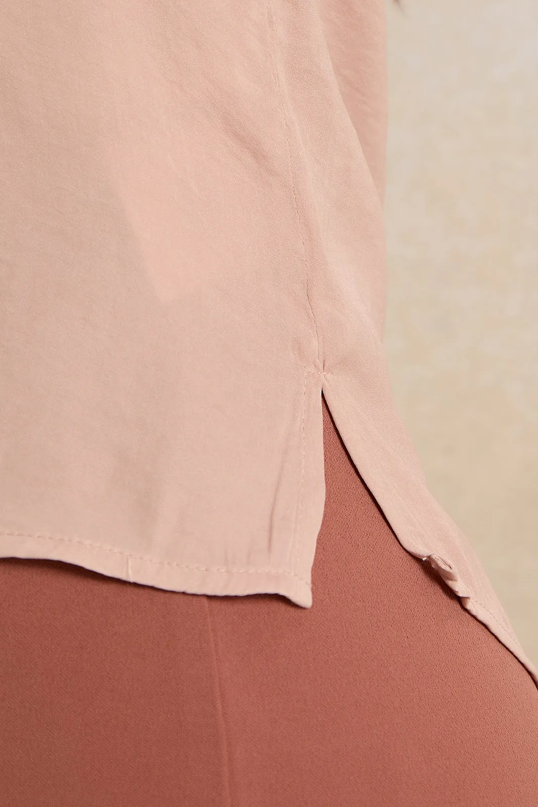 Women Pink Ruffle Sleeve Satin Top sold by Redtag product image thumbnail 5