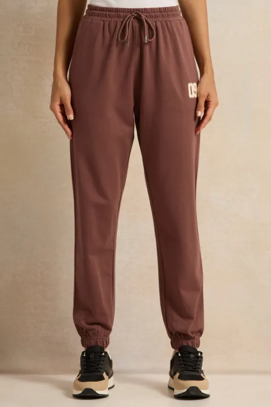 Women Brown Printed Active Pants sold by Redtag