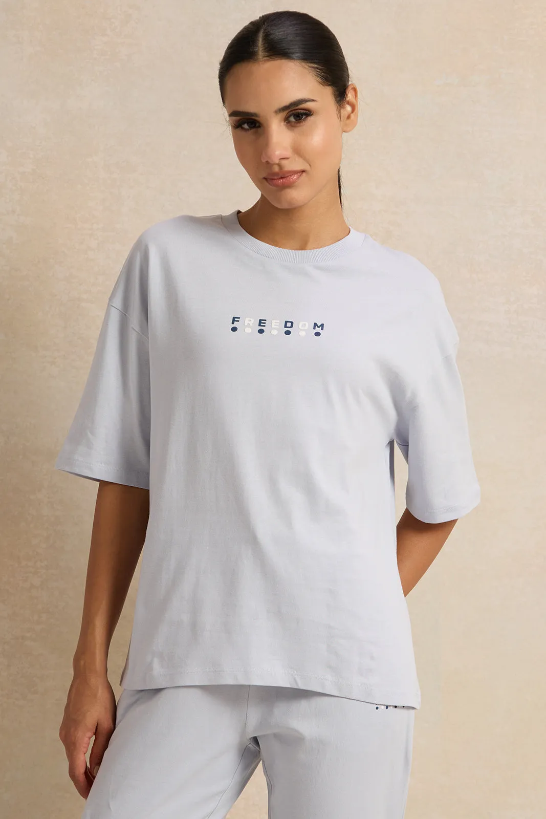 Women Blue Active Printed T-Shirt sold by Redtag