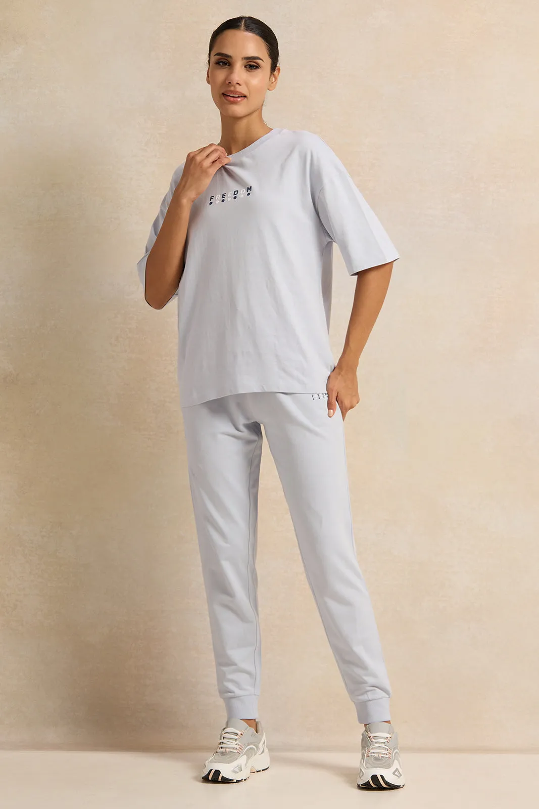 Women Blue Active Printed T-Shirt sold by Redtag product image thumbnail 2